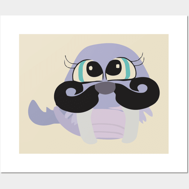 Mustache Walrus Wall Art by loafcorgi